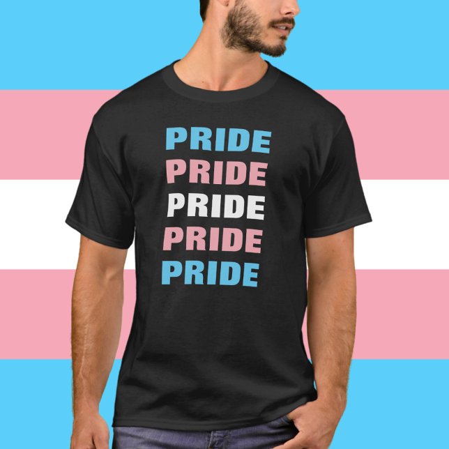 LGBTQ Transgender Pride Customisable Repeated Text T-Shirt (Creator Uploaded)
