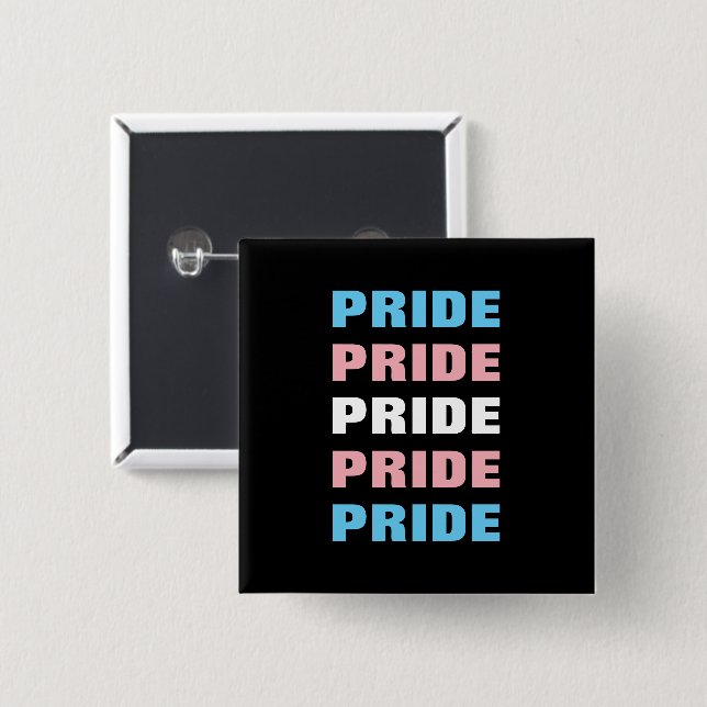 LGBTQ Transgender Pride Customizable Repeated Text 15 Cm Square Badge (Front & Back)