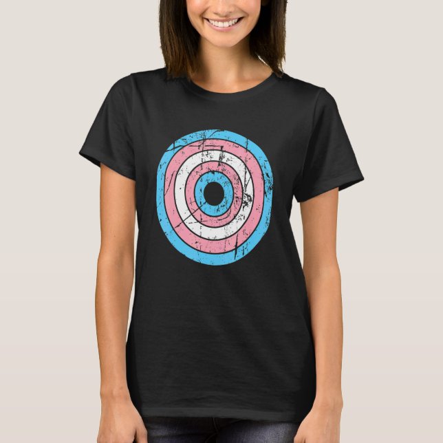 Lgbtq Transgender Pride Flag Circle  Lgbtqia+ Tran T-Shirt (Front)