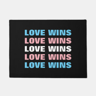 LGBTQ Transgender Pride Love Wins Repeated Text Doormat