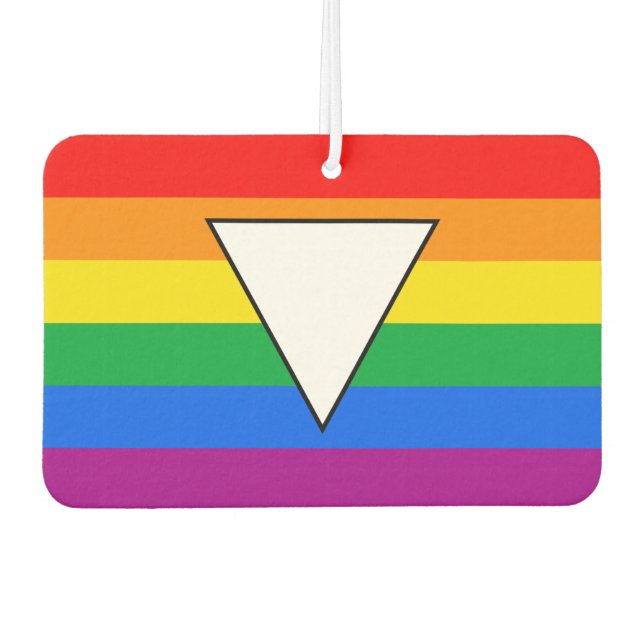 LGBTQ+ Triangle and Rainbow Pride Car Air Freshener (Front)