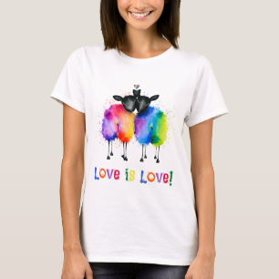 ~LGBTQ Two Rainbow Sheep Love Is Love T-Shirt