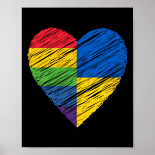 Lgbtq Ukraine Gay Pride Heart For Gay And Lesbian  Poster