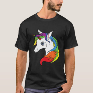 LGBTQ Unicorn Rainbow Heart LGBT Pride Month T-Shirt