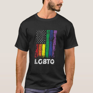 LGBTQ USA Patriotic Rainbow Flag Gay Pride 4Th Of T-Shirt