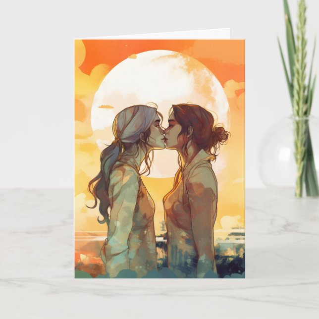 LGBTQ Valentine Anniversary Couple Card (Front)