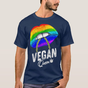 LGBTQ Vegan Queen Lesbian Veganism Proud Pride T-Shirt
