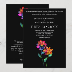 🌈 LGBTQ Vow Bloom Petals & Pride  Invitation
