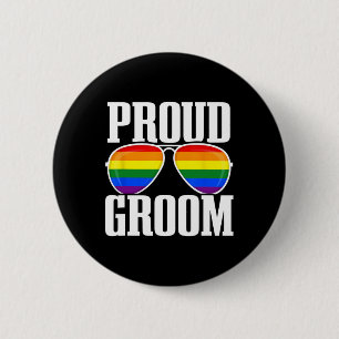 Lgbtq Wedding - Gay Pride Flag - Groom Squad - Pro 6 Cm Round Badge