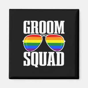 Lgbtq Wedding - Gay Pride Flag - Proud Groom - Gro Magnet