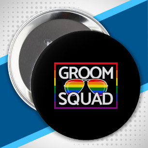 LGBTQ Wedding Gay Pride Matching Groomsmen Squad 10 Cm Round Badge