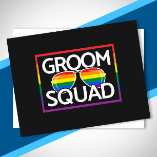 LGBTQ Wedding Gay Pride Matching Groomsmen Squad Postcard