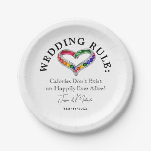 LGBTQ+ Wedding Rule Intertwined in Pride Paper Plate