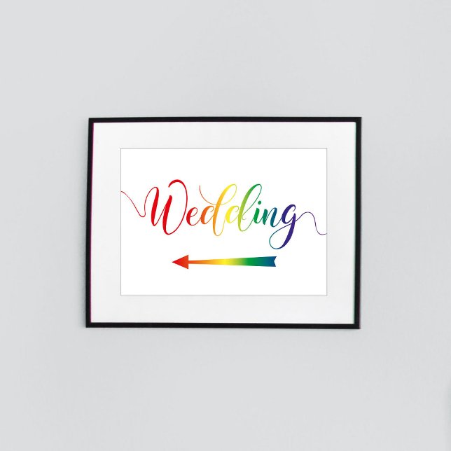 LGBTQ Wedding Sign with Left Arrow (Creator Uploaded)