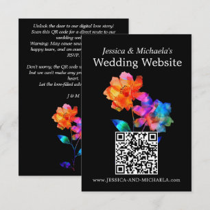 🌈 LGBTQ Wedding Website Address Petals & Pride Enclosure Card