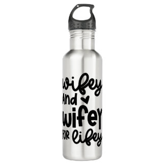 LGBTQ Wifey And Wifey For Lifey Custom Initials  710 Ml Water Bottle