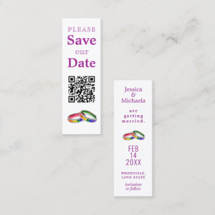 LGBTQ+ with QR 🌈 Intertwined in Pride – Mini Save Calling Card