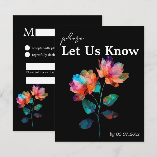 🌈 LGBTQ With song request  Petals & Pride  RSVP Card (Front/Back)