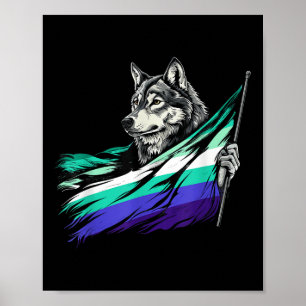 Lgbtq Wolf Gay Male Flag Mlm Pride Lgbt Mlm Flag  Poster