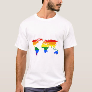 LGBTQ World Map Rainbow T-Shirt