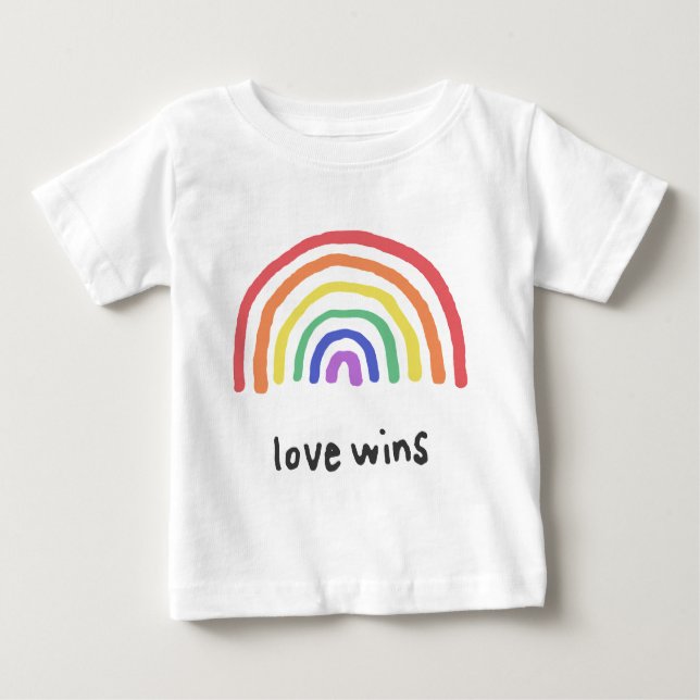 LGBTQA+ PRIDE [Love Wins] Baby T-Shirt (Front)