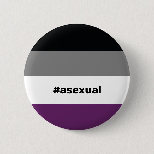 LGBTQI+ Asexual Pride Flag 6 Cm Round Badge (Front)