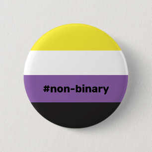 LGBTQI+ Non-Binary Pride Flag 6 Cm Round Badge