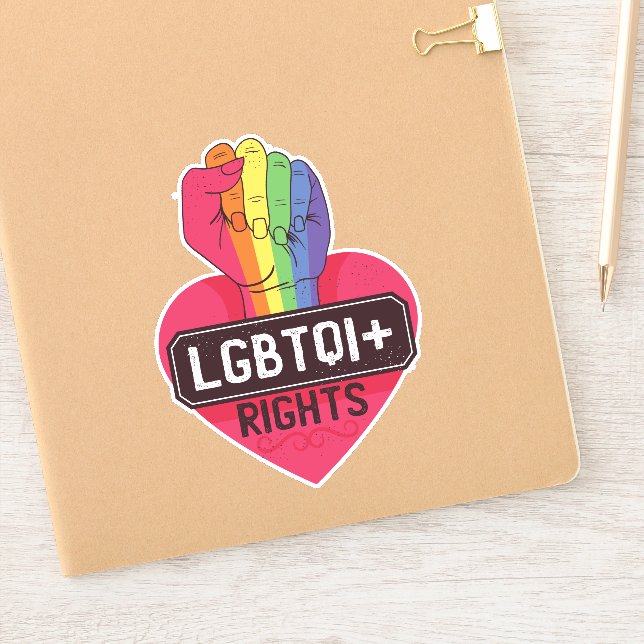 LGBTQI Rights Rainbow Flag Fist Pride March (Notebook)