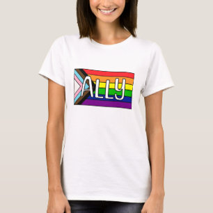 LGBTQIA+ Ally   Rainbow Flag T-Shirt
