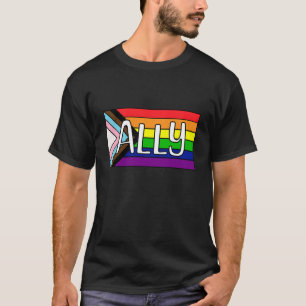 LGBTQIA+ Ally   Rainbow Flag T-Shirt