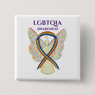 LGBTQIA Awareness Ribbon Custom Button Pin