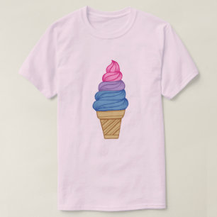 LGBTQIA+ Bisexual Pride Soft Serve Ice Cream Cone T-Shirt