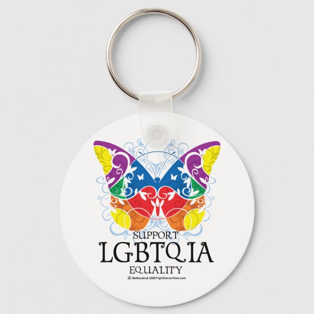 LGBTQIA Butterfly Key Ring (Front)
