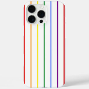 LGBTQIA Gay Pride 6 Stripe Rainbow Ticking Stripe iPhone 16 Pro Max Case