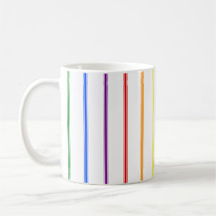 LGBTQIA Gay Pride 6 Stripe Rainbow Ticking Stripe Coffee Mug