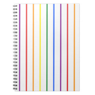 LGBTQIA Gay Pride 6 Stripe Rainbow Ticking Stripe Notebook