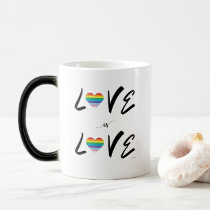LGBTQIA LOVE is LOVE Rainbow Heart Pride Flag Magic Mug