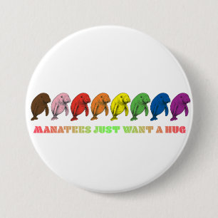 LGBTQIA+ Manatees just want a hug 7.5 Cm Round Badge