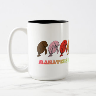 LGBTQIA+ Manatees just want a hug Two-Tone Coffee Mug