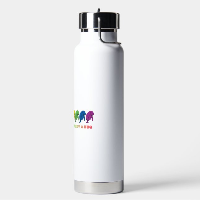 LGBTQIA+ Manatees just want a hug Water Bottle (Left)