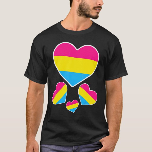 Lgbtqia Pansexual Heart Love Pan Pride Month Lgbt  T-Shirt (Front)