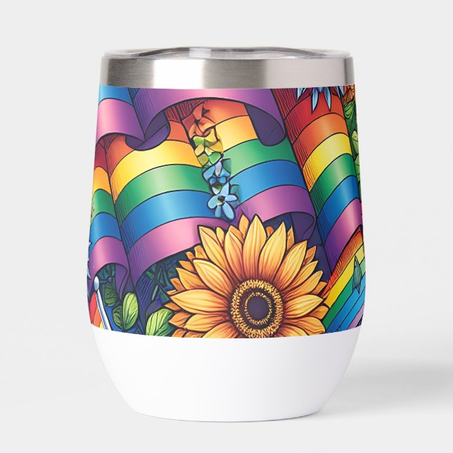 LGBTQIA+ Pride Flags, Rainbows, Flowers (Back)