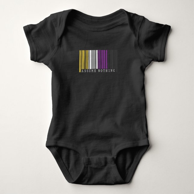 LGBTQIA Pride Lesbian Gay Bisexual Queer Asexual Baby Bodysuit (Front)