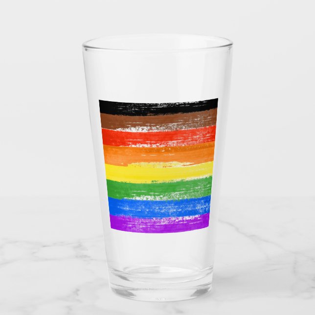 LGBTQIA+ Pride Paint Glass (Front)