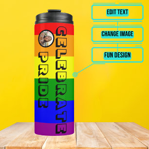 LGBTQIA+ Pride Rainbow Flag Thermal Tumbler