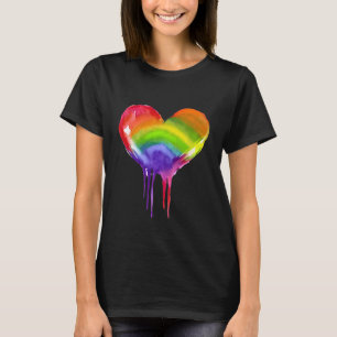 LGBTQIA+ Pride Rainbow Heart T-Shirt