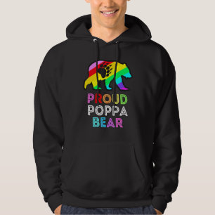 Lgbtqia Proud Poppa Bear Rainbow Gay Pride Men Wom Hoodie