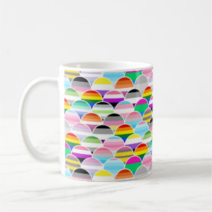 LGBTQIA+ Queer Scalloped Pride Flag Fans Coffee Mug
