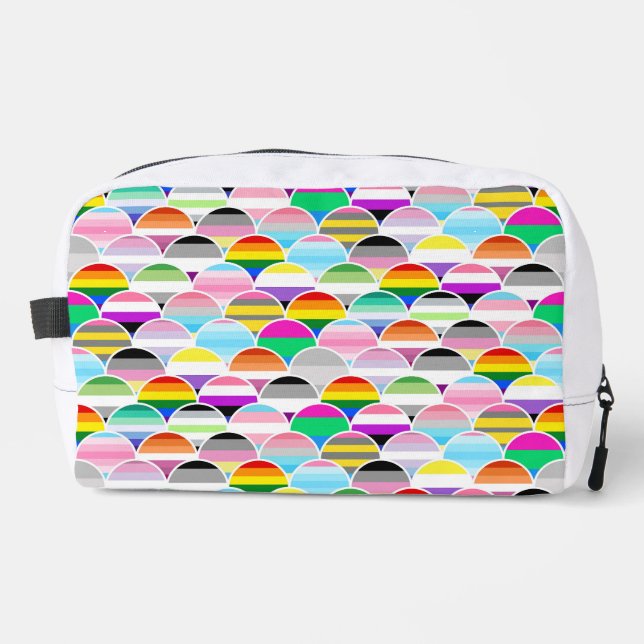 LGBTQIA+ Queer Scalloped Pride Flag Fans Dopp Kit (Front)