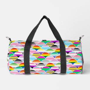 LGBTQIA+ Queer Scalloped Pride Flag Fans Duffle Bag
